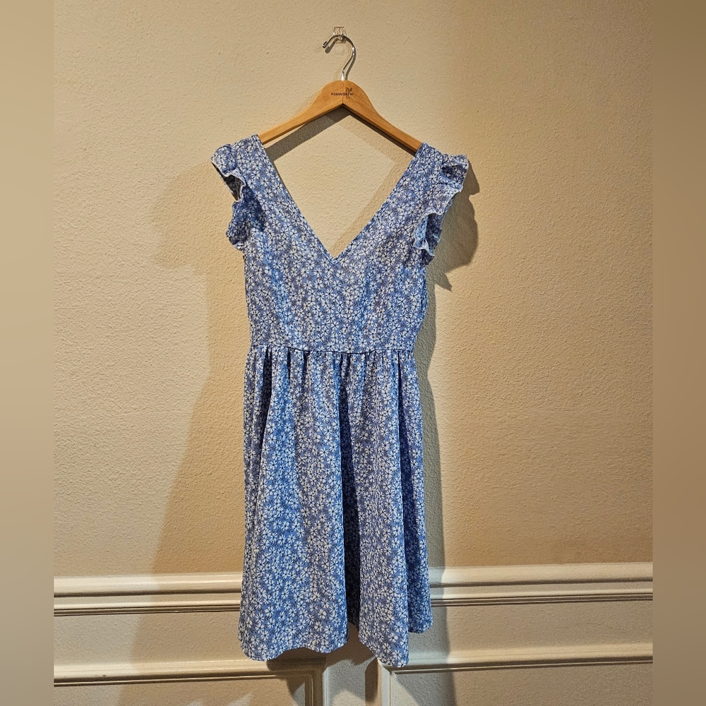 SHEIN Blue Floral Ditsy Ruffle Dress